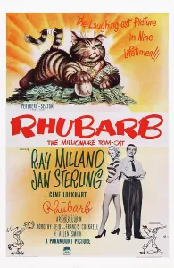 RHUBARB, US poster art, from left: Jan Sterling, Ray Milland, 1951