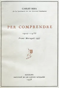 Poem Prints: RIBA, Carles (1893-1959). Spanish writer in Catalan language