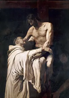 RIBALTA, Francisco (1565-1628). Christ Embracing St. 1625 - 1627. Baroque art. Oil on canvas. SPAIN. Madrid. Prado Museum. AISA/Everett Collection**US SALES ONLY**