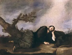 RIBERA, Jos (1588-1652). Jacob's Dream. 1639. This works concerns the misterious dream of the "Genesis", chapter 28. Baroque art. Oil on canvas. SPAIN. Madrid
