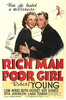 Rope Prints: RICH MAN POOR GIRL, from left: Ruth Hussey, Robert Young, 1938