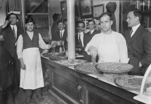 Waiters Prints: Rich pastries on display in a Lebanese-Syrian restaurant in New York City