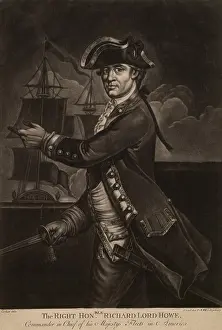 Sailing Ship Prints: Richard Lord Howe, Commander in Chief of his Majestys Fleets in America