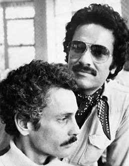 1970s Hairstyles Prints: Richard Lyle and Rocco Rienzi show off their perms at Crimpers Salon