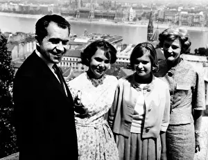 Former Vice Presidents Prints: Richard Nixon and his family in Budapest