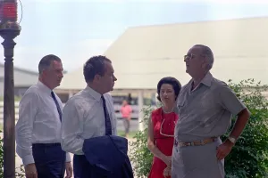 Spiro Prints: Richard Nixon and Spiro Agnew visit the LBJ Ranch on Aug