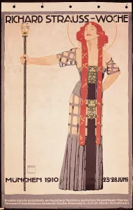 Richard Strauu Woche Munchen, by Ludwig Hohlwein, 1910, 20th Century, - Italy, Veneto, Treviso, Treviso, L. Bailo Civic Museum, Salce Collection. All