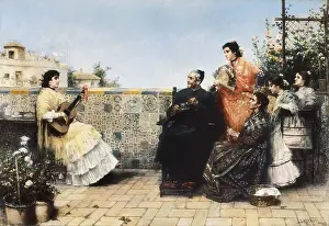 20th C Prints: RICO CEJUDO, Jose (1864-1939). The Visit of the Priest