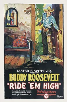Inspecting Prints: RIDE EM HIGH, on right: Buddy Roosevelt, 1927