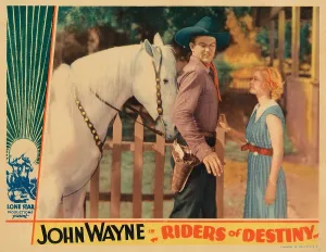 Cecilia Prints: RIDERS OF DESTINY, from left: John Wayne, Cecilia Parker, 1933