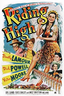 Lamour Prints: RIDING HIGH, US poster art, clockwise from left