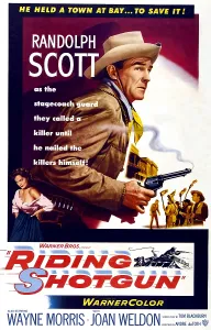 Stagecoach Prints: RIDING SHOTGUN, Joan Weldon, Randolph Scott, 1954