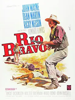 Wayne Prints: RIO BRAVO, John Wayne on French poster art, 1959