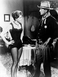 Badge Prints: RIO BRAVO, from left, Angie Dickinson, John Wayne, 1959
