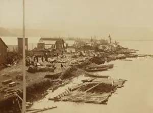 Boats Prints: The river front, Dawson City, Yukon Territory