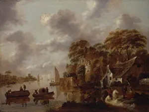 Fishing Prints: River View, by Klaes Molenaer, 1647