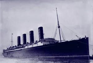Images Dated 28th December 2007: The RMS Lusitania, British ship torpedoed by a German submarine during World War I