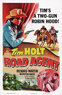 ROAD AGENT, US poster art, top left: Tim Holt; bottom right insert, from left: Richard Martin, Dorothy Patrick, Tim Holt, 1952