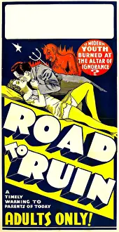 Laying Down Prints: THE ROAD TO RUIN, poster art, 1934