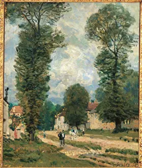 The Road to Versailles, by Alfred Sisley, 1875, 19th Century, oil on canvas, cm 47 x 38 - France, Ile de France, Paris, Muse dOrsay, RF1973-24. All