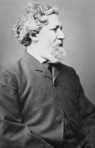 Browning Prints: Robert Browning (1812-1889) eminent English Victorian poet in 1855 at age 55