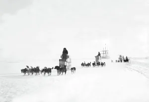 Robert E Prints: ROBERT E.PEARY-Loading supplies from Commander Peary's Arctic expedition ship The Roosevelt