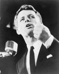 Speeches Prints: Robert F. Kennedy making his acceptance speech as candidate for U