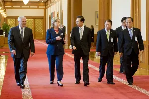 Powerful Women Prints: Robert Gates Hillary Clinton South Korean President Lee Myung-bak South Korean Foreign Minister Yu Myung-hwan
