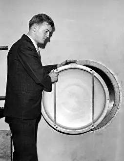 Science Prints: Robert J. Van de Graaff (1901-1967) American Physicist w/Spherical atom-bursting terminal