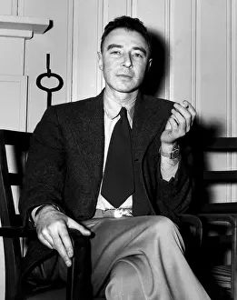 Lcgr1404 Prints: Robert Oppenheimer at the Clinton Engineer Works (Oak Ridge) of the Manhattan Project after World War 2