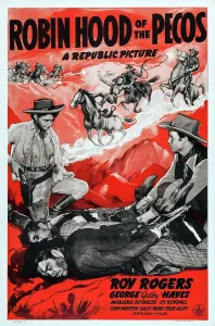 Captured Prints: ROBIN HOOD OF THE PECOS, US poster, Sally Payne (left), Roy Rogers (right), 1941
