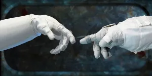 Adam Prints: Robonaut hand (left), and a spacesuit-gloved human-hand