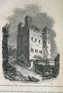 Englishwoman Prints: Rochester Castle in 1844. Engraving. AISA/Everett Collection**US SALES ONLY**