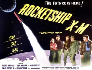 Rocket Ship Prints: ROCKETSHIP X-M, far left: Osa Massen, second from left: Lloyd Bridges, 1950