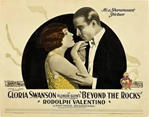 Rudolph Prints: BEYOND THE ROCKS, l-r: Gloria Swanson, Rudolph Valentino on lobbycard, 1922