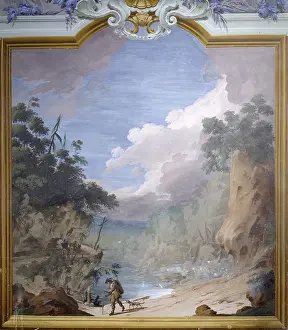 Illusion Prints: Rocky landscape with carriage and wayfarer (Paesaggio rupestre con carrozza e viandante)