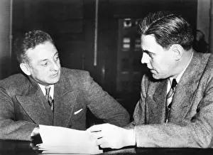 Mobster Prints: Roger Touley, confers with his attorney Robert Johnstone