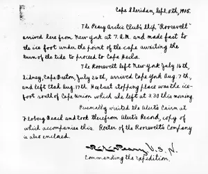 Robert E Prints: ROKBERT E. PEARY-Peary's log entry from his expedition to the North Pole