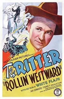 Ritter Prints: ROLLIN WESTWARD, US poster art, Tex Ritter, 1939