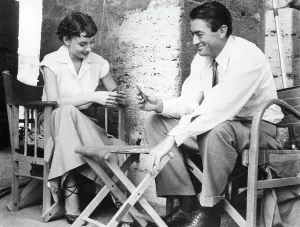 Cards Prints: ROMAN HOLIDAY, Audrey Hepburn, Gregory Peck, playing cards on set, 1953