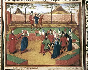 Dancers Prints: Roman de la Rose' (Romance of the Rose) by Jean de Meung (ca)