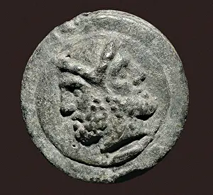 Coin Prints: Roman as with a representation of the god Janus