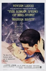 Vivien Prints: THE ROMAN SPRING OF MRS. STONE, US poster, from left: Vivien Leigh, Warren Beatty, 1961