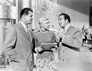 Sheet Music Prints: ROMANCE ON THE HIGH SEAS, from left, Jack Carson, Doris Day, Fortunio Bonanova, 1948