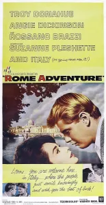 Pleshette Prints: ROME ADVENTURE, US poster, from left: Suzanne Pleshette, Troy Donahue, 1962