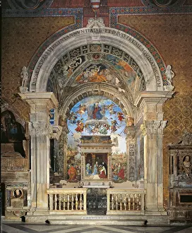 Travel Destinations Prints: Rome, Basilica of Santa Maria Sopra Minerva decoration of the Carafa Chapel