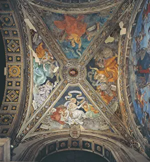 Human Representation Prints: Rome, Basilica of Santa Maria Sopra Minerva decoration of the vault of the Carafa Chapel