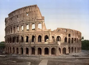 Images Dated 12th December 2007: Rome, Colosseum at Rome, photochrom, ca 1890s