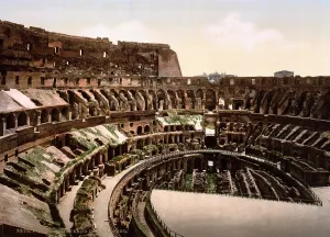 Images Dated 12th December 2007: Rome, Interior of the Colosseum at Rome, photochrom, ca 1890s