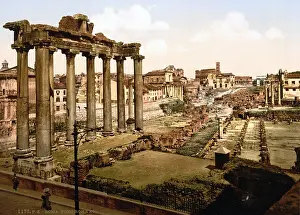 Images Dated 20th December 2007: Rome, Ruins of the Temple of Saturn in the Roman Forum